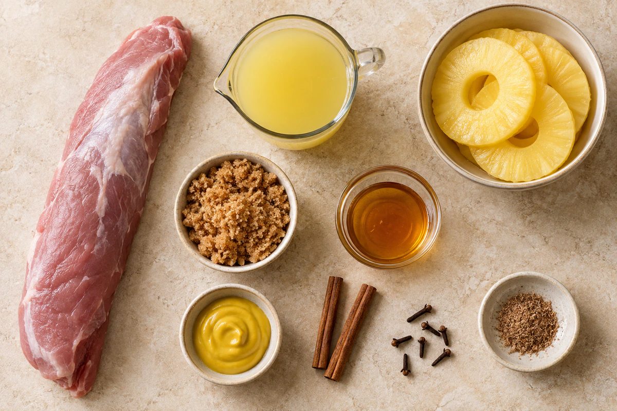 Exact measured ingredients for Sweet Glazed Pork