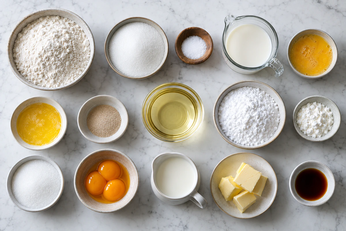 Exact measured ingredients for Fresh Filled Donuts