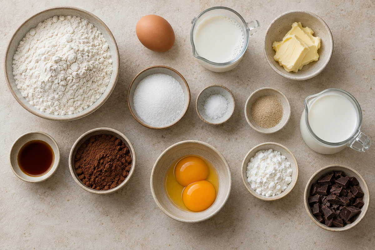 Exact measured ingredients for Sweet Filled Breakfast Treat