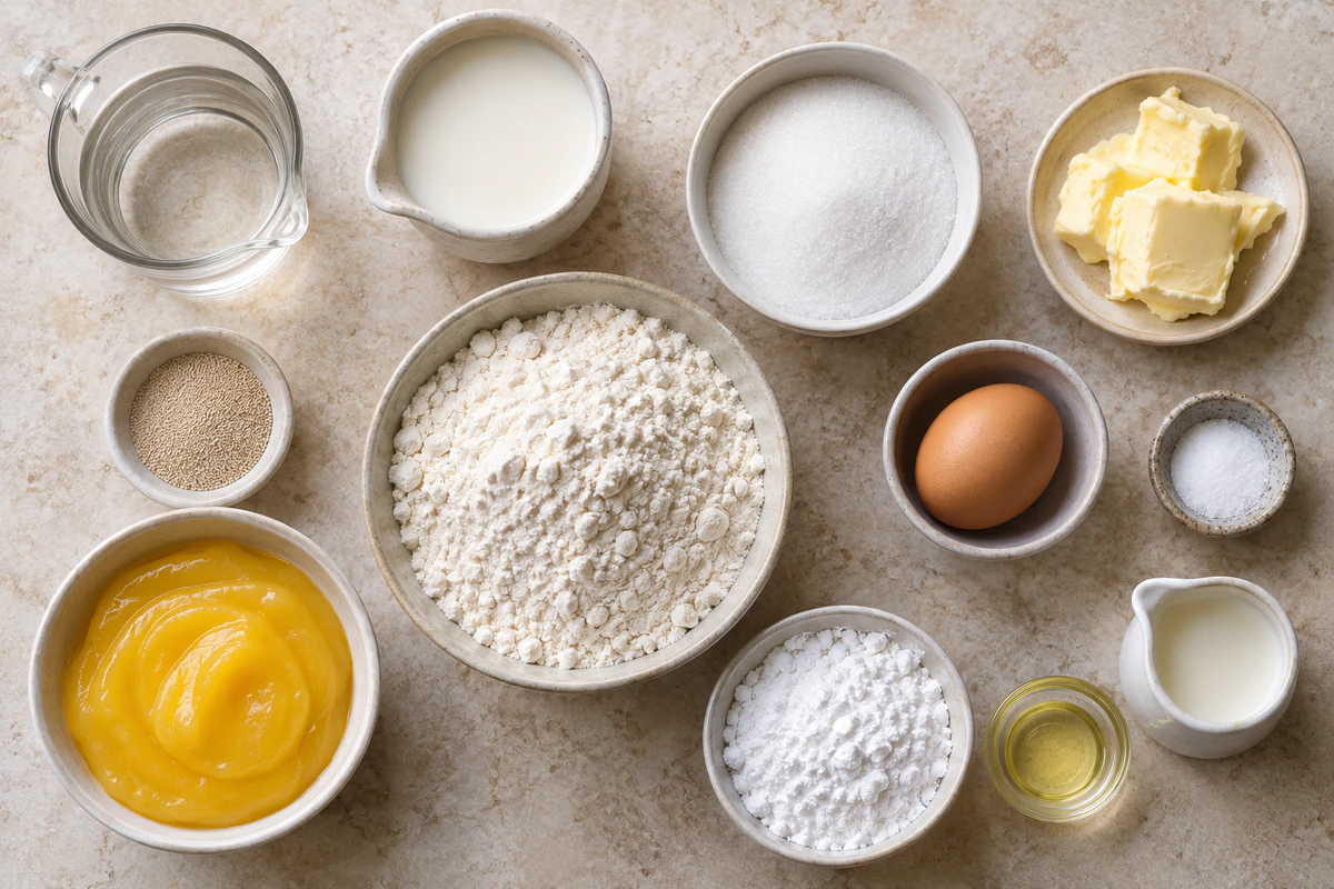 Exact measured ingredients for Tangy Breakfast Rolls