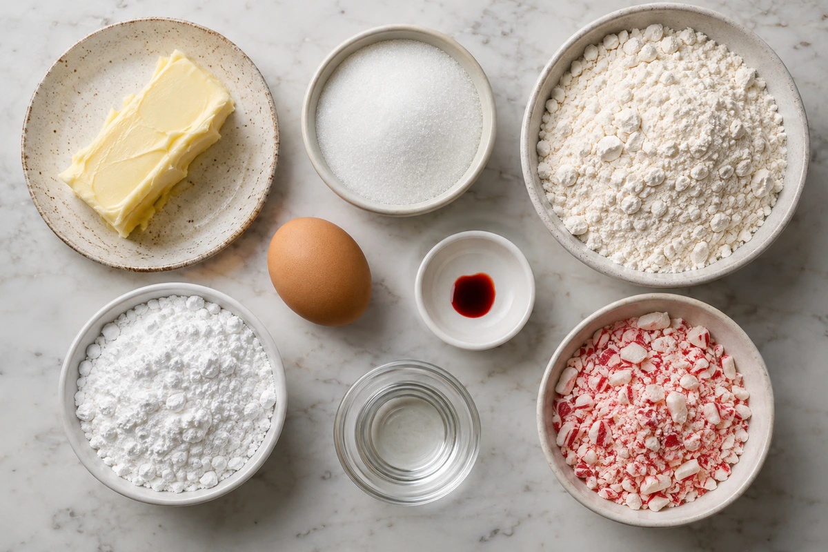 Exact measured ingredients for Holiday Swirl Cookies
