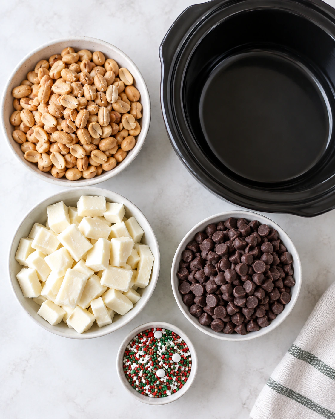 Exact measured ingredients for Easy Chocolate Peanut Candy