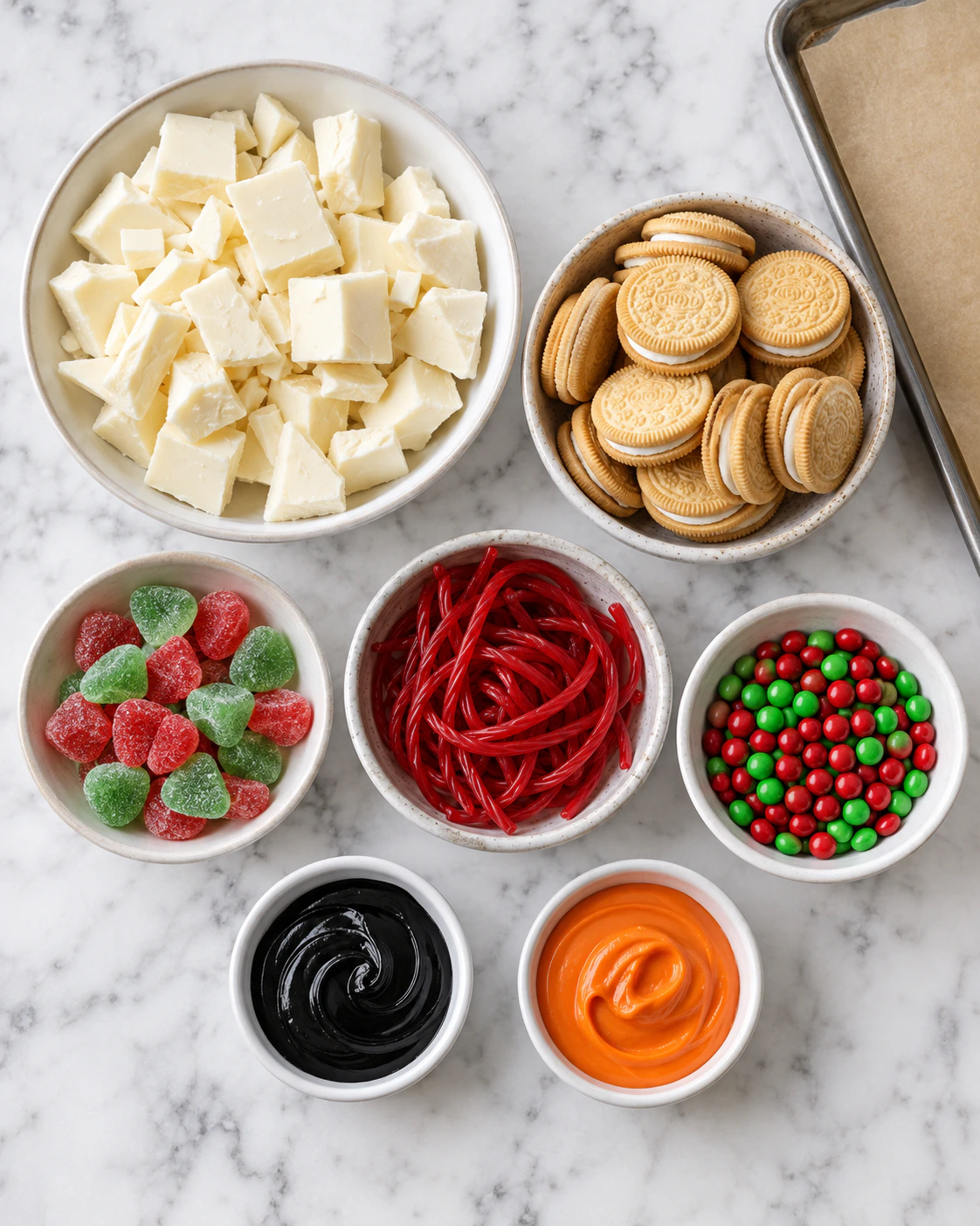 Exact measured ingredients for Fun Christmas Candy Bark