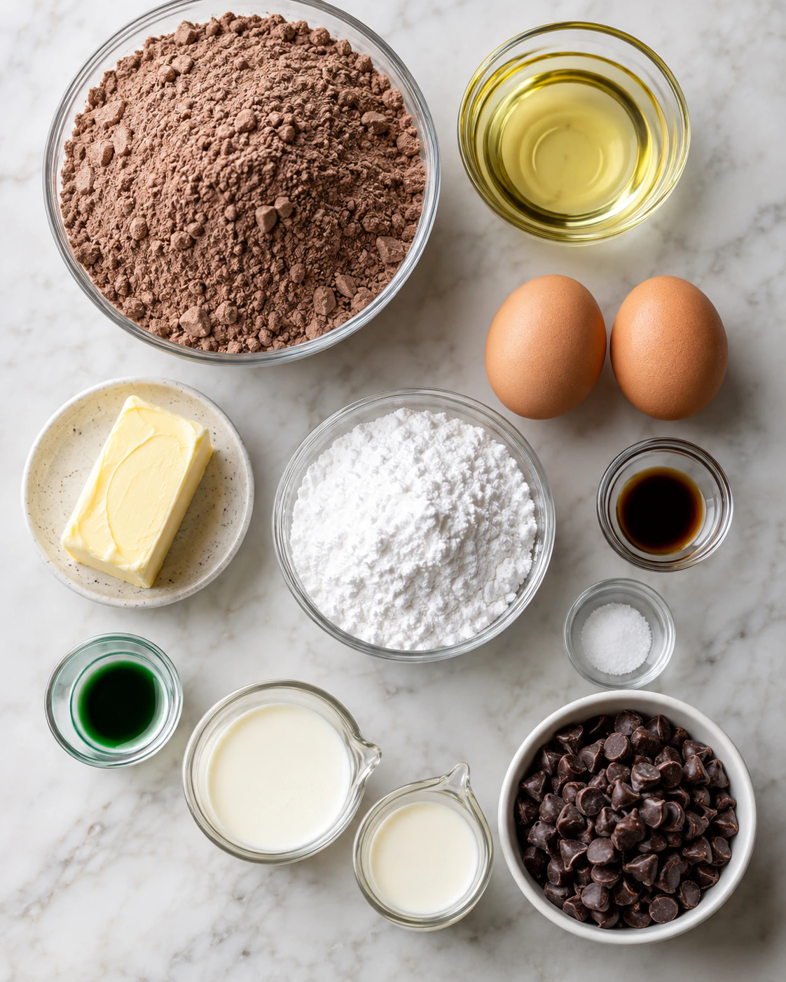 Exact measured ingredients for Cool Chocolate Treats