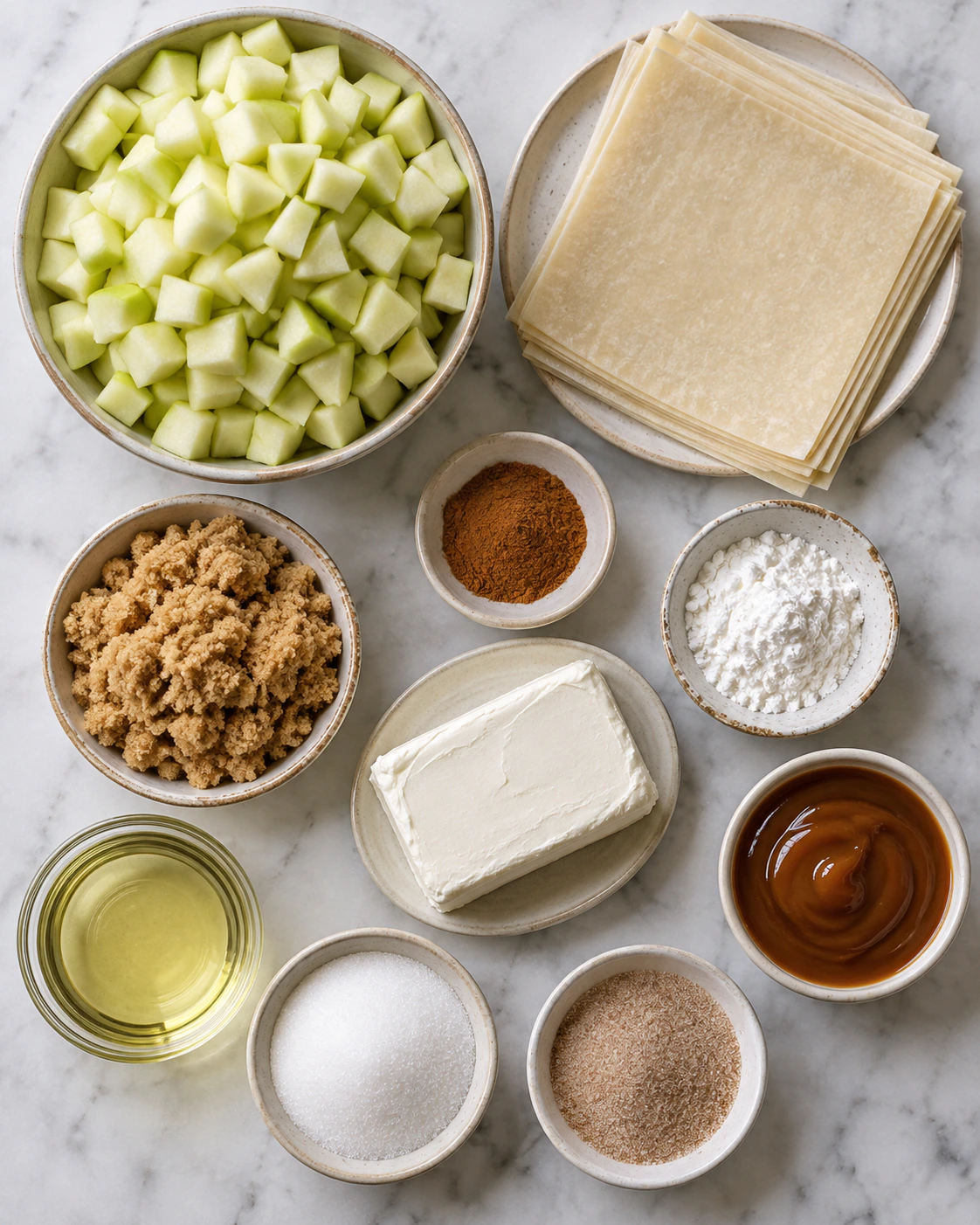 Exact measured ingredients for Sweet Apple Rolls