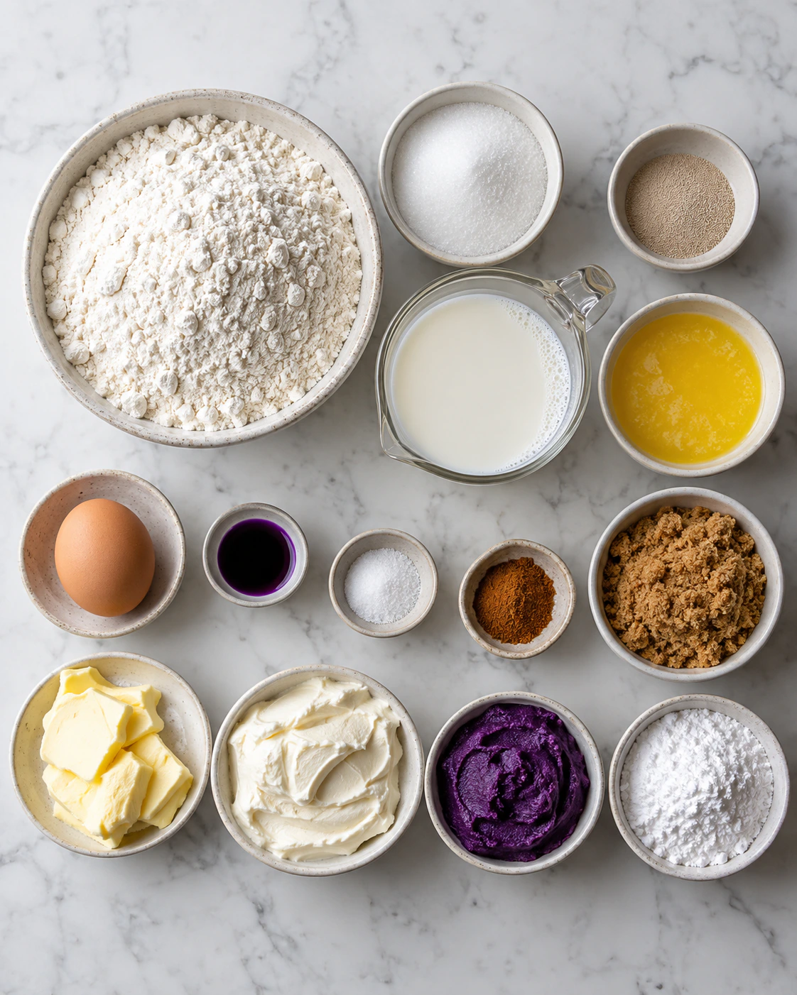 Exact measured ingredients for Purple Sweet Rolls