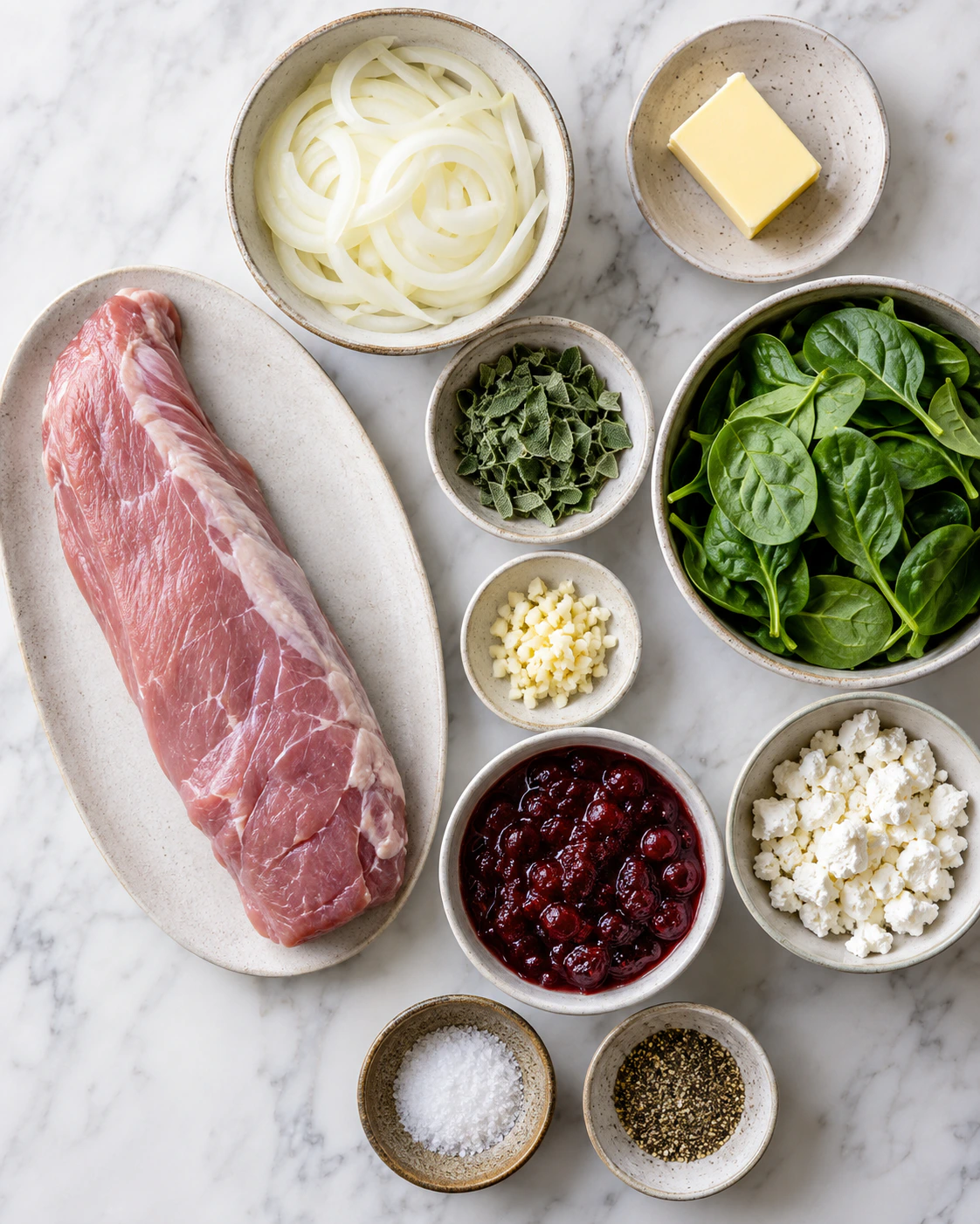 Exact measured ingredients for Festive Pork Tenderloin