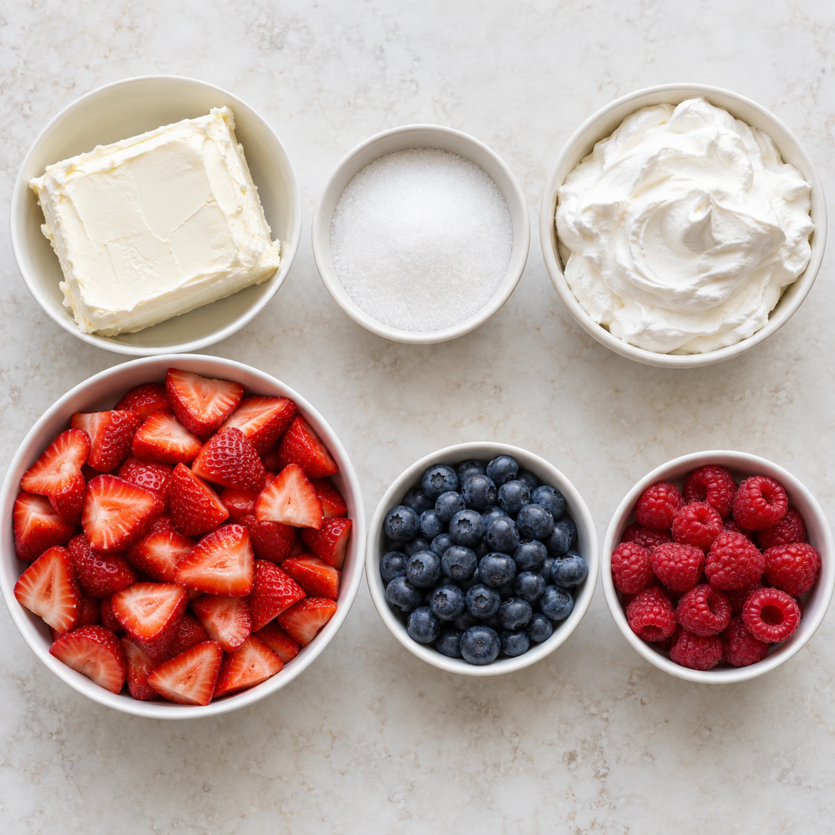 Exact measured ingredients for Fresh Summer Fruit Mix