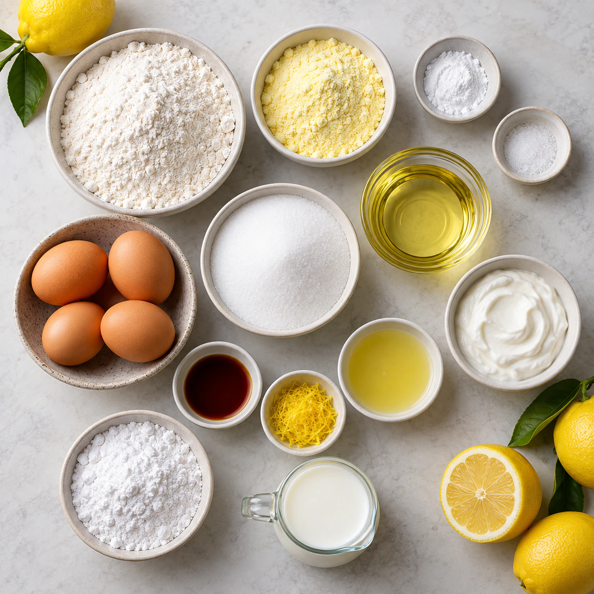 Exact measured ingredients for Tiny Citrus Bundt Treats