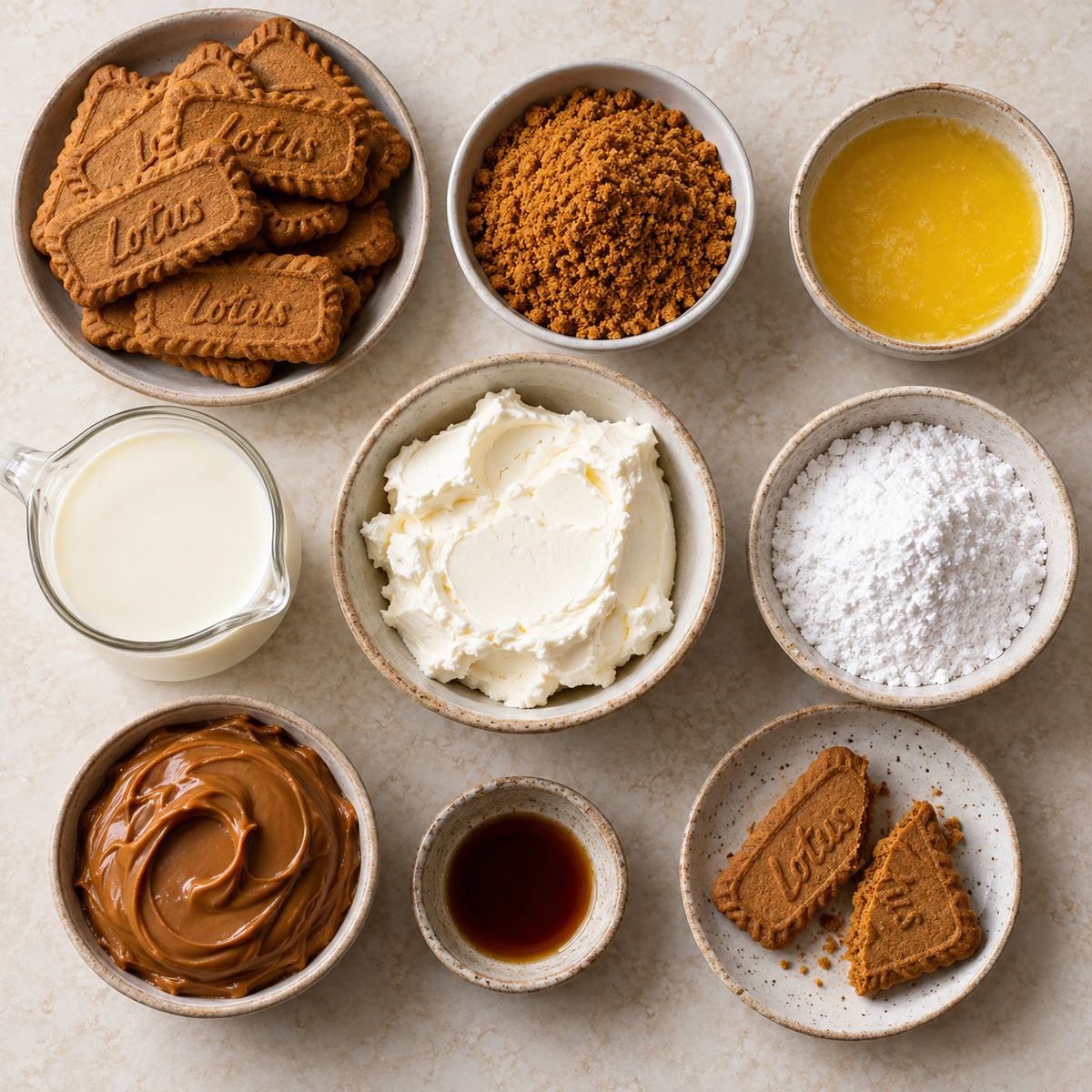 Exact measured ingredients for No-Bake Cookie Butter Cups