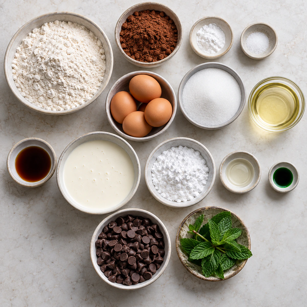 Exact measured ingredients for Fresh Mint Chocolate Roll