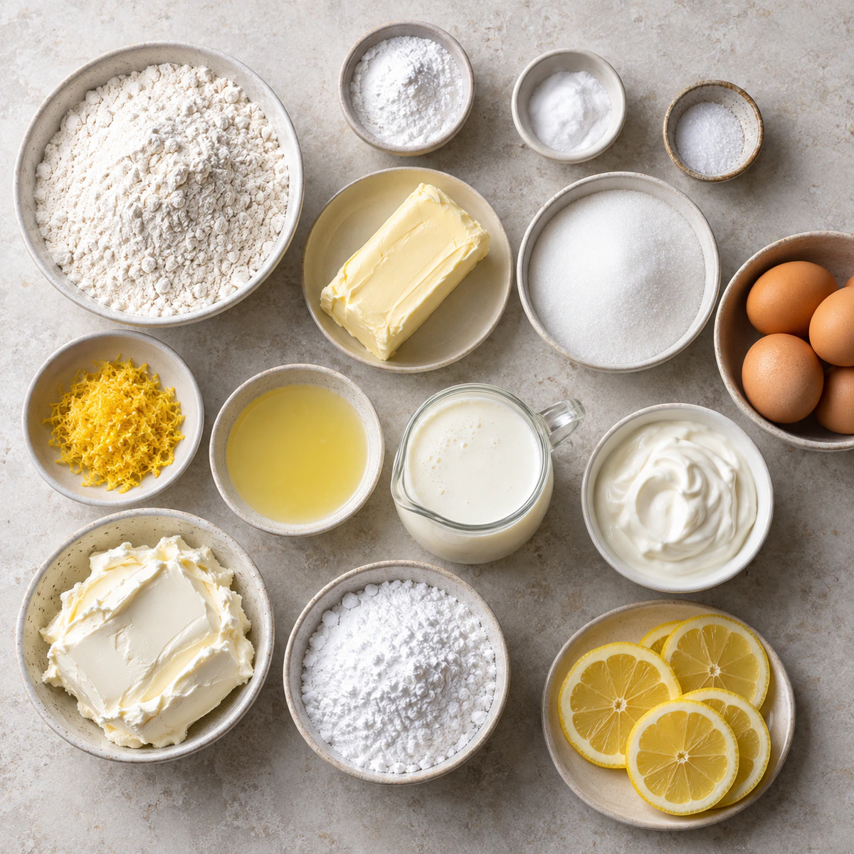 Exact measured ingredients for Zesty Lemon Layer Cake