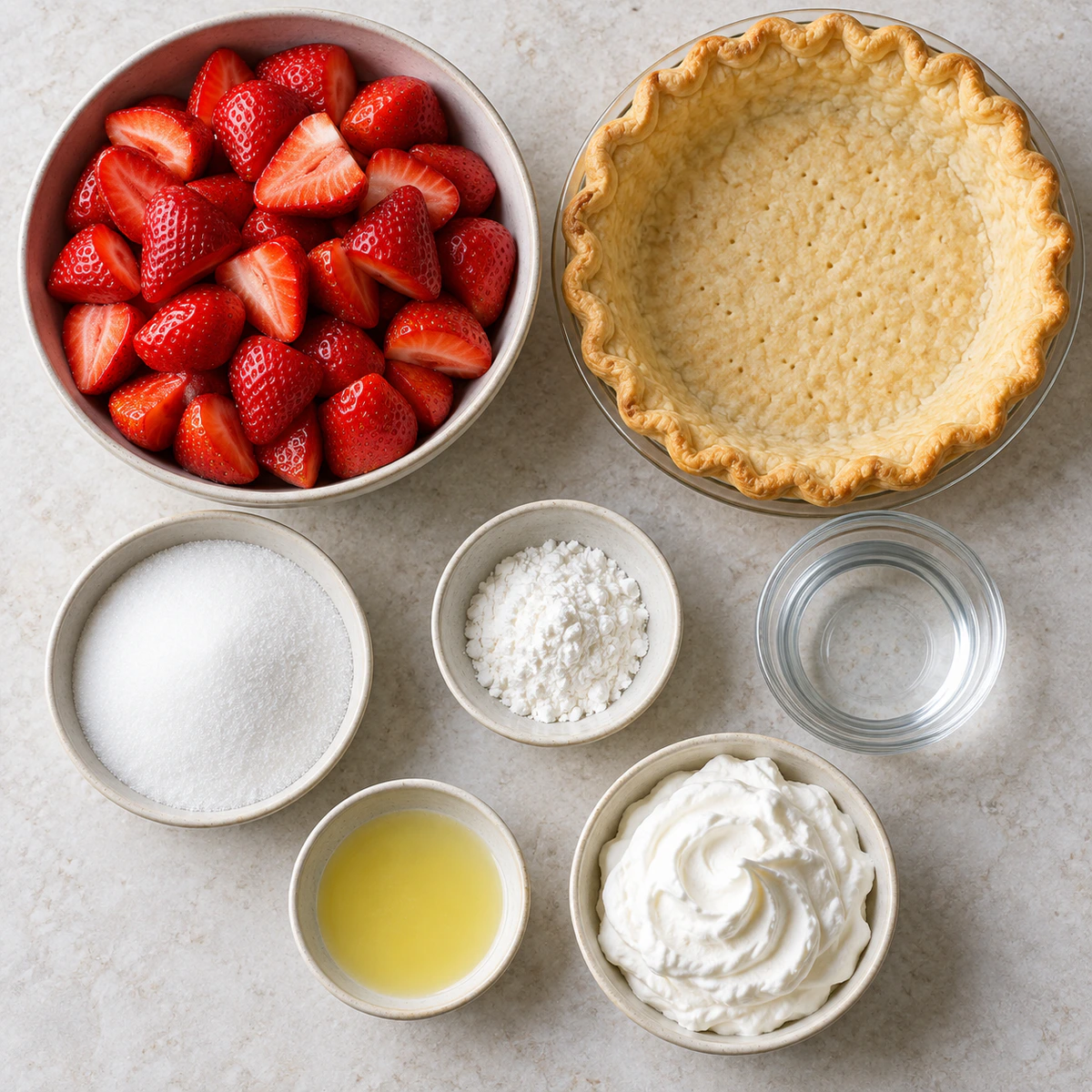 Exact measured ingredients for Sweet Glazed Berry Pie