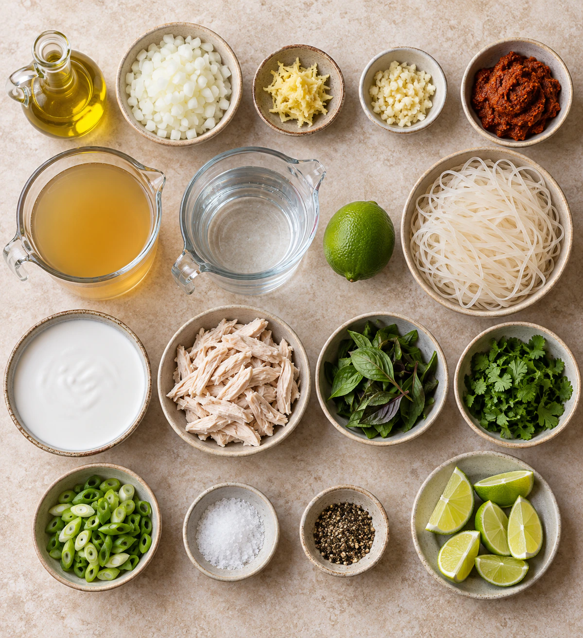 Exact measured ingredients for Quick Thai Curry Soup
