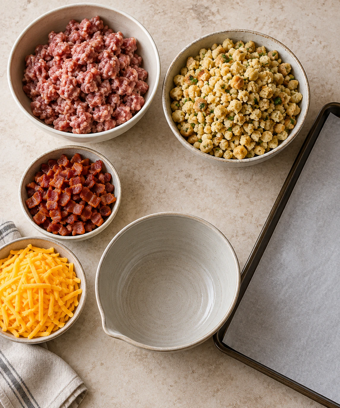 Exact measured ingredients for Cheesy Sausage Party Bites