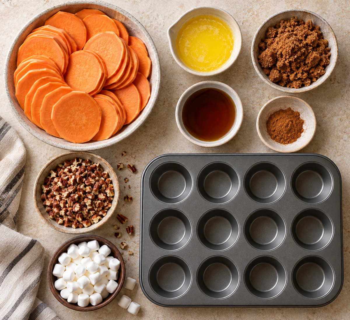 Exact measured ingredients for Mini Sweet Potato Treats