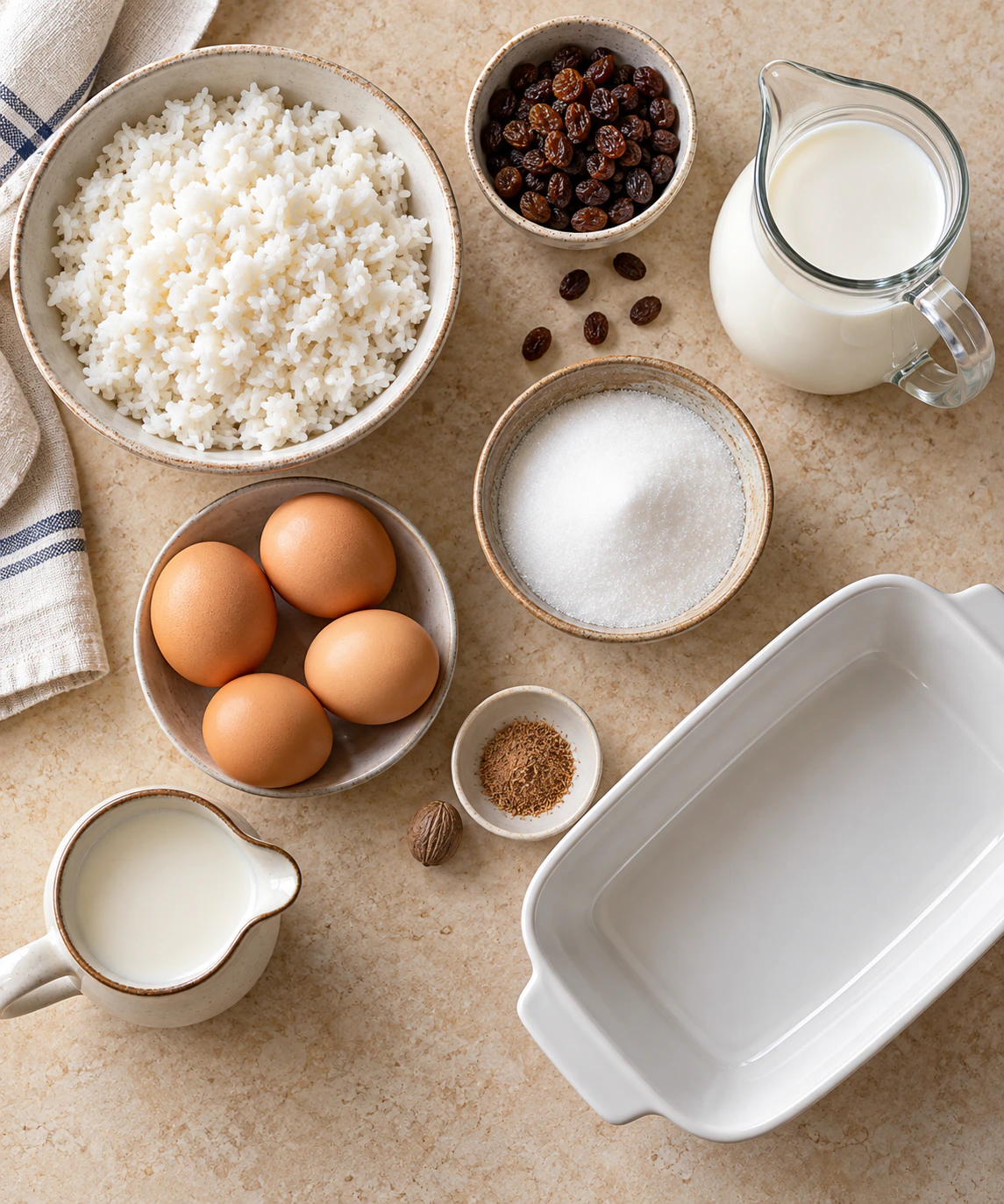 Exact measured ingredients for Sweet Creamy Rice Treat
