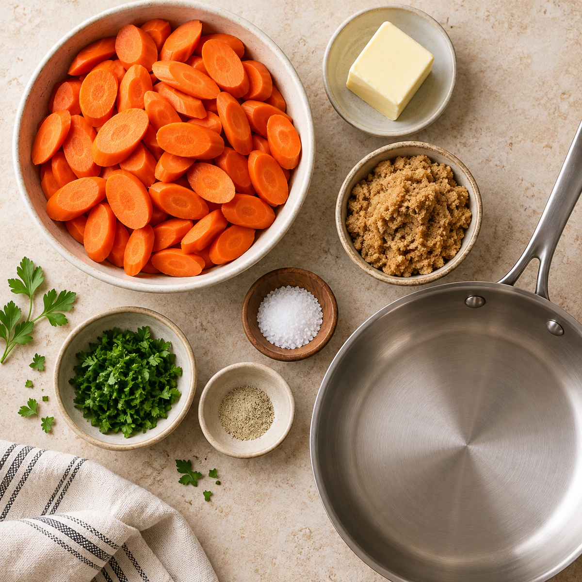 Exact measured ingredients for Sweet Glazed Carrot Side