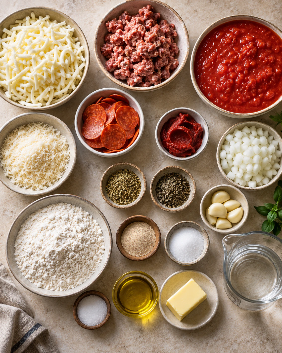 Exact measured ingredients for Classic Deep Pizza Pie