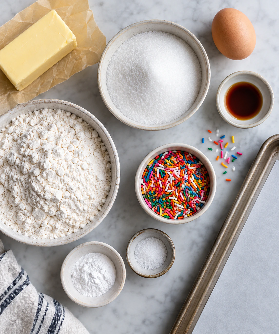 Exact measured ingredients for Rainbow Sprinkle Cookies