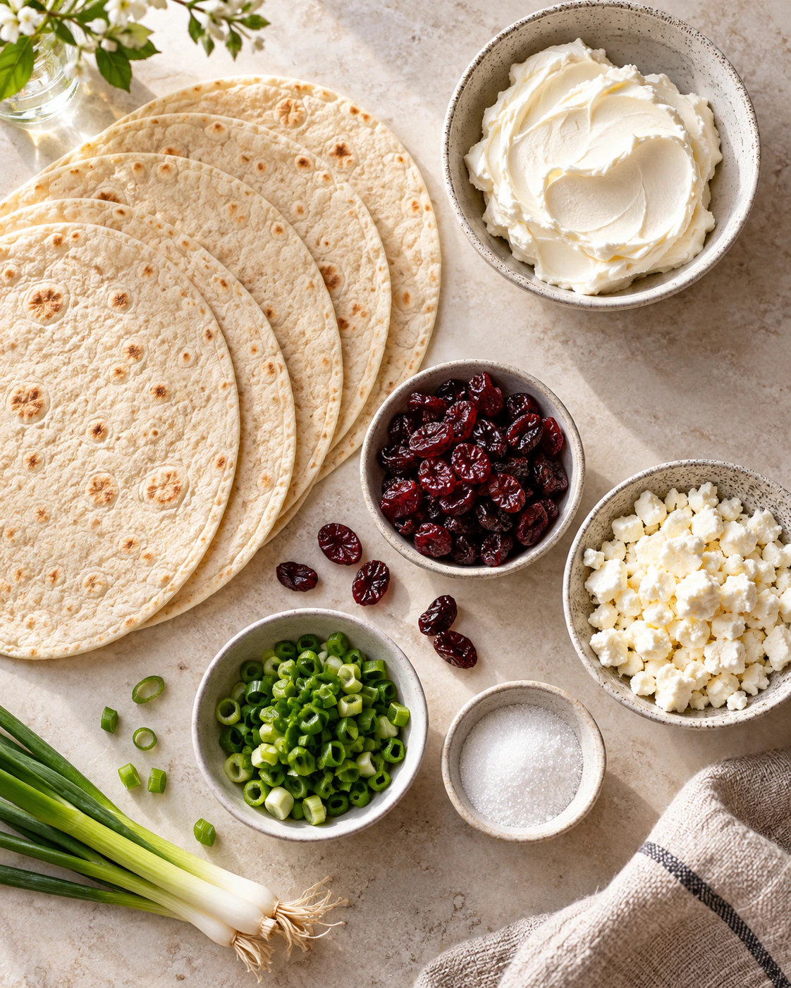 Exact measured ingredients for Quick Party Roll Ups