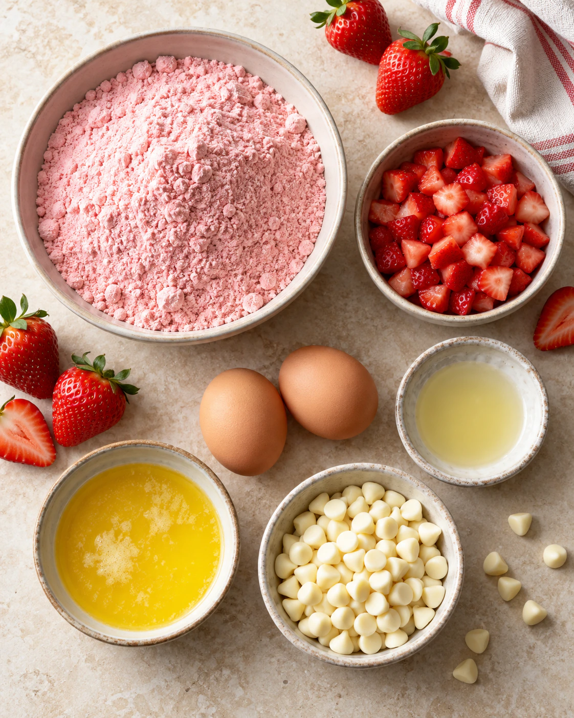 Exact measured ingredients for Easy Pink Sweet Cookies