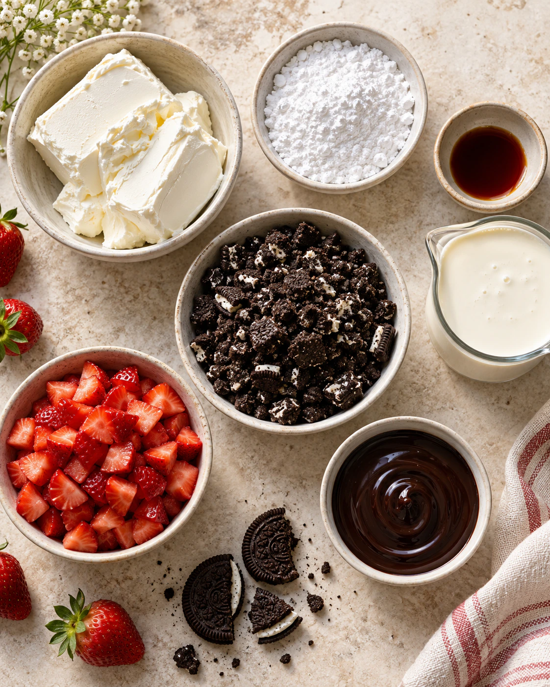 Exact measured ingredients for Sweet Berry Cream Cups