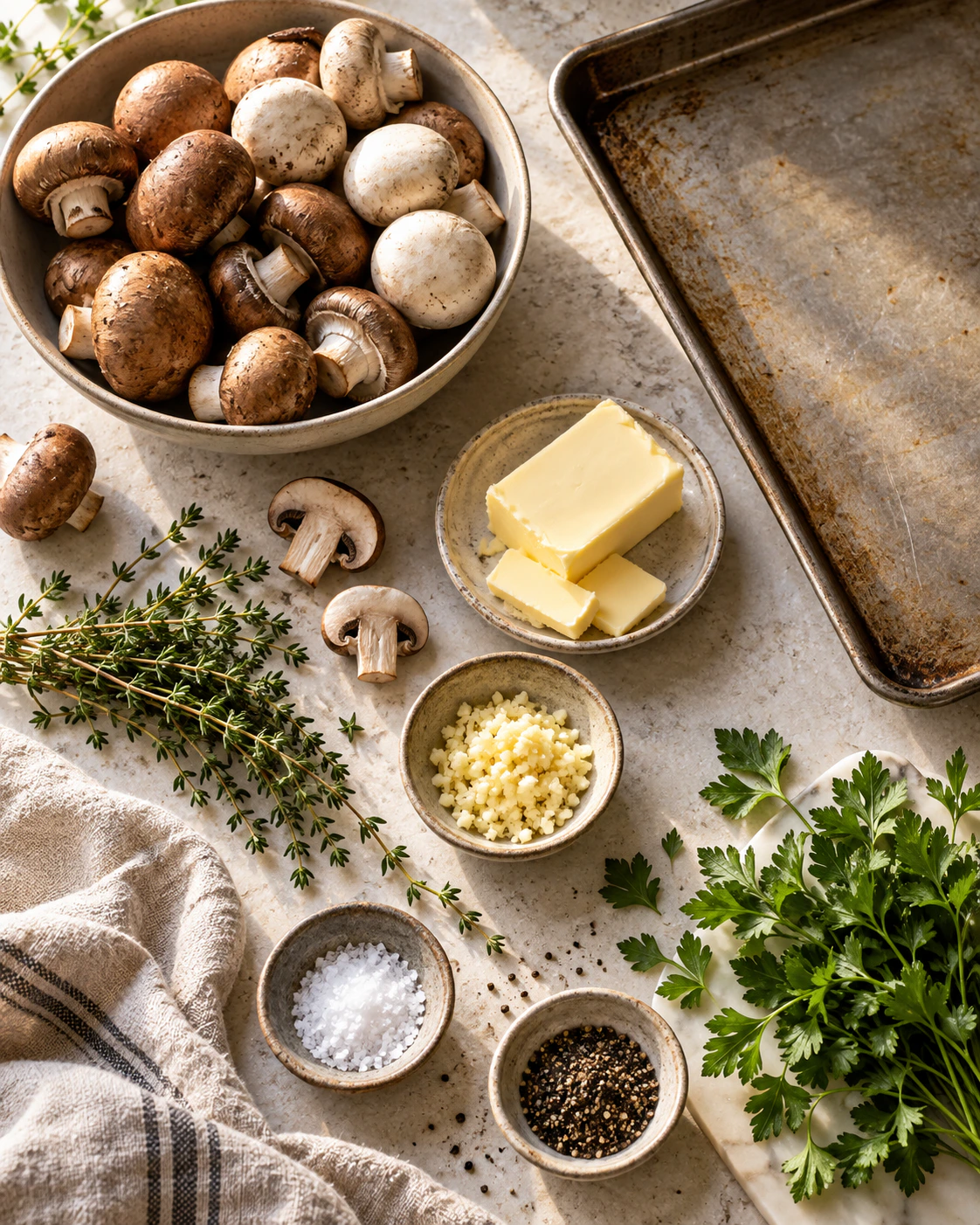 Exact measured ingredients for Rich Roasted Mushrooms