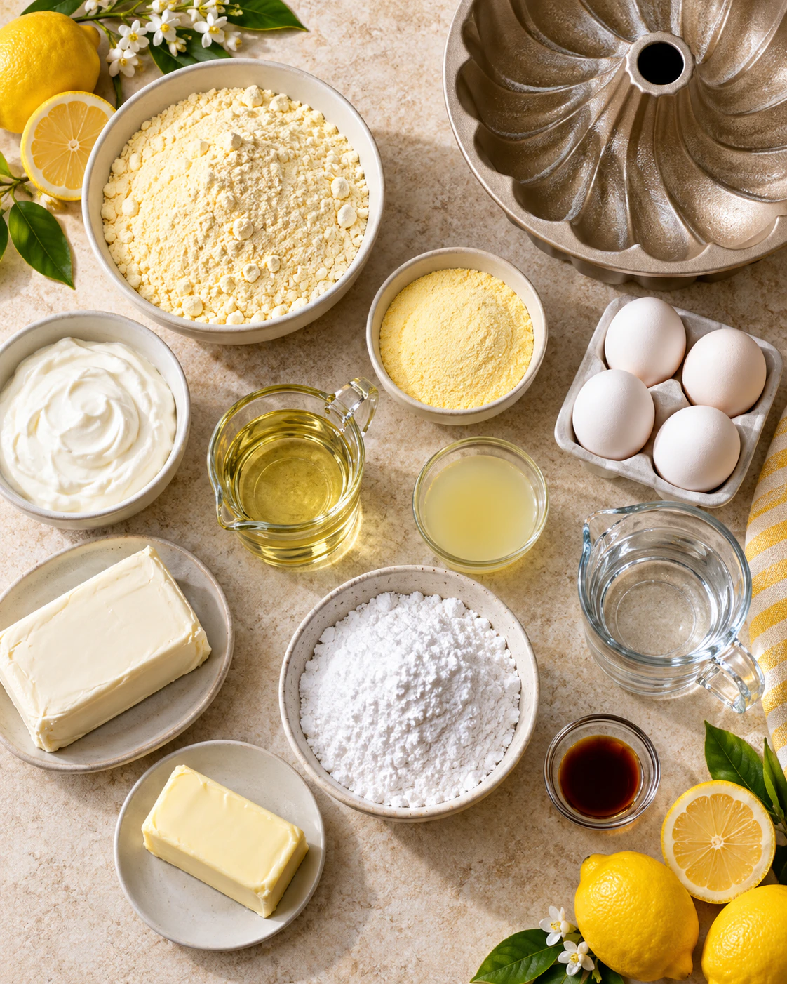 Exact measured ingredients for Easy Lemon Cake Magic