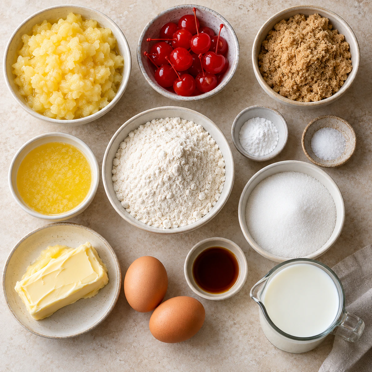 Exact measured ingredients for Tiny Upside Down Cakes