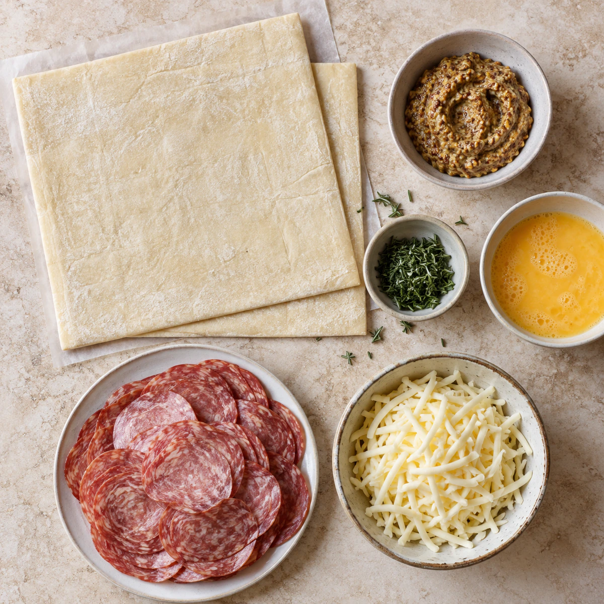 Exact measured ingredients for Easy Party Pinwheels