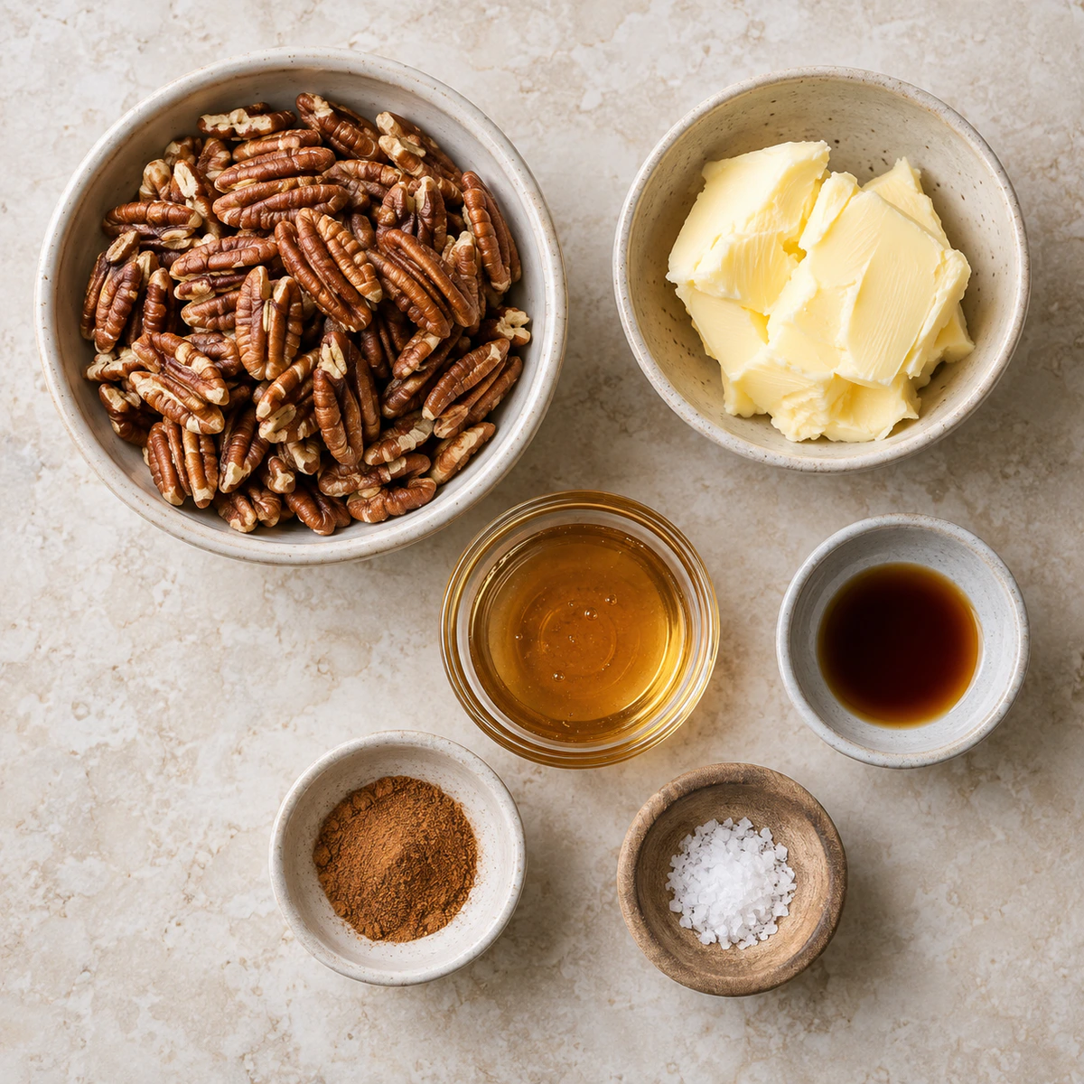 Exact measured ingredients for Sweet Pecan Butter