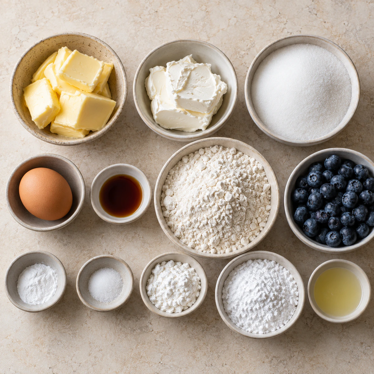 Exact measured ingredients for Soft Berry Cream Cookies