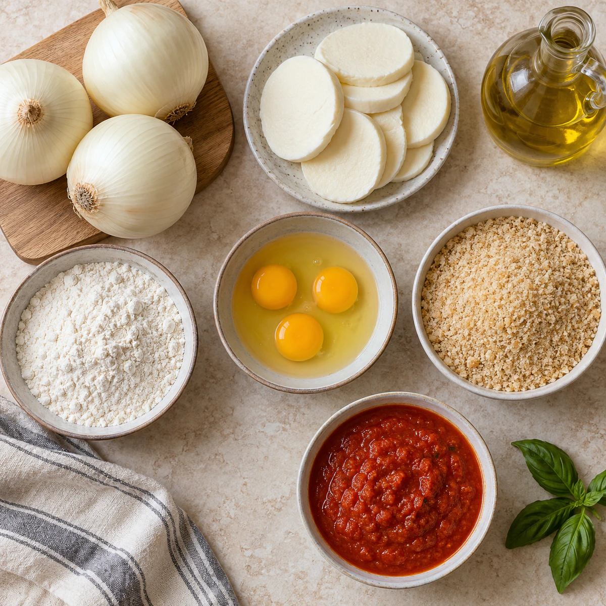 Exact measured ingredients for Cheesy Stuffed Rings