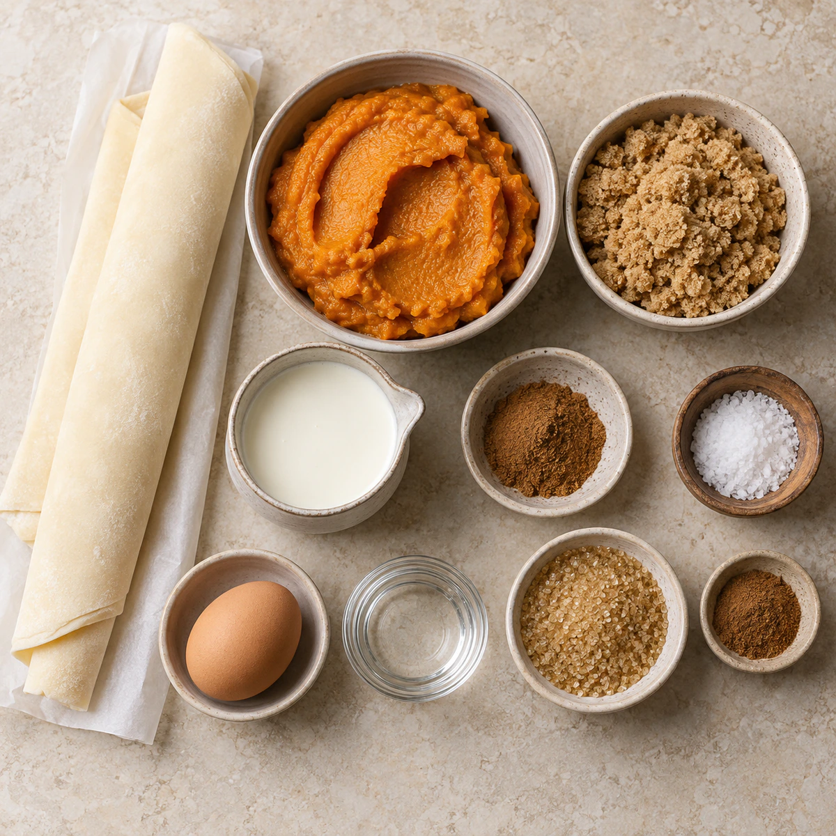 Exact measured ingredients for Mini Pumpkin Pies