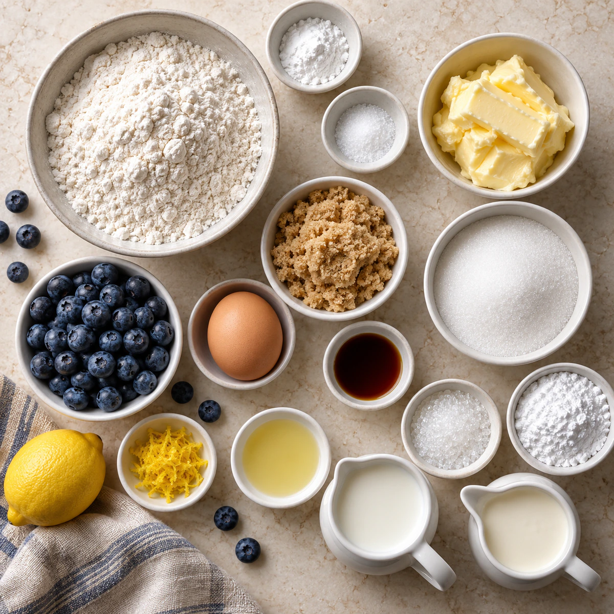 Exact measured ingredients for Blueberry Muffin Cookies