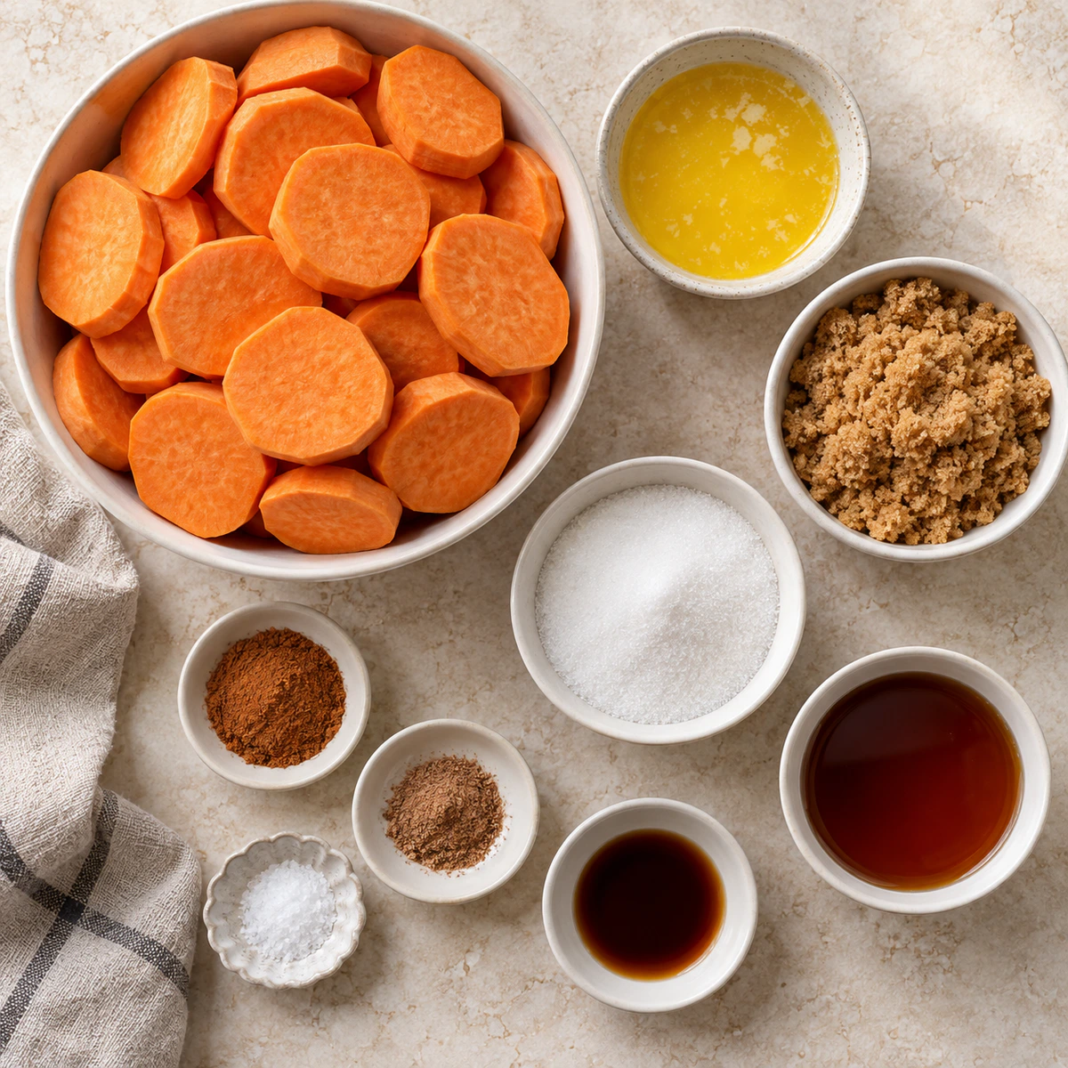 Exact measured ingredients for Sweet Glazed Potatoes