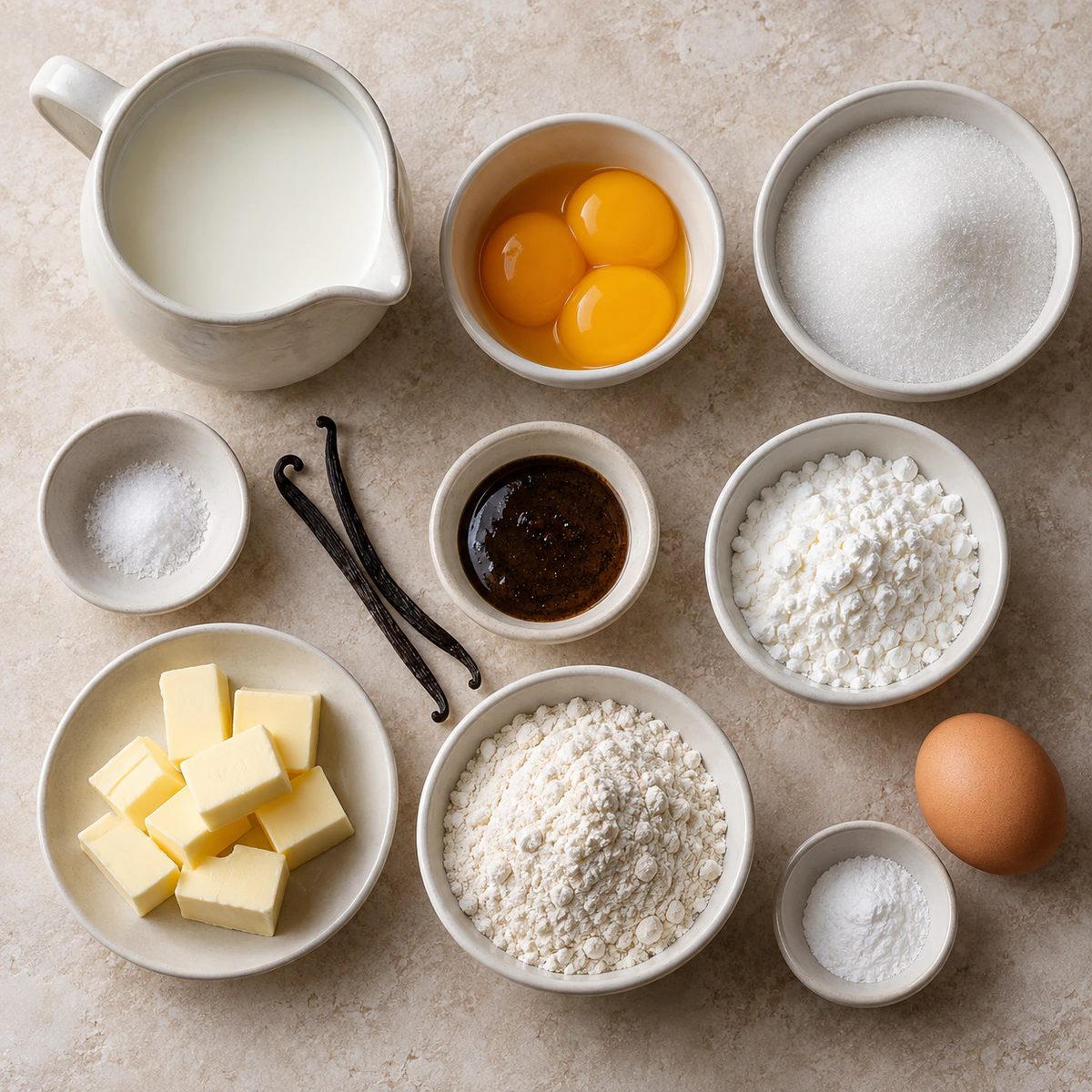 Exact measured ingredients for Crème Brûlée Cookies