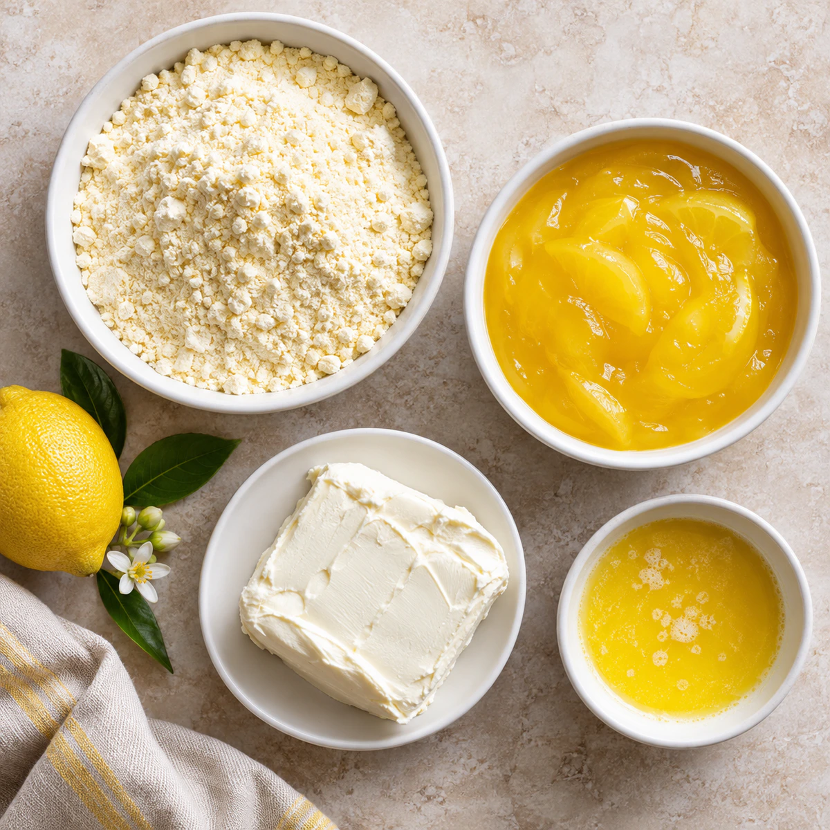 Exact measured ingredients for 4-Ingredient Lemon Cream Cheese Dump Cake