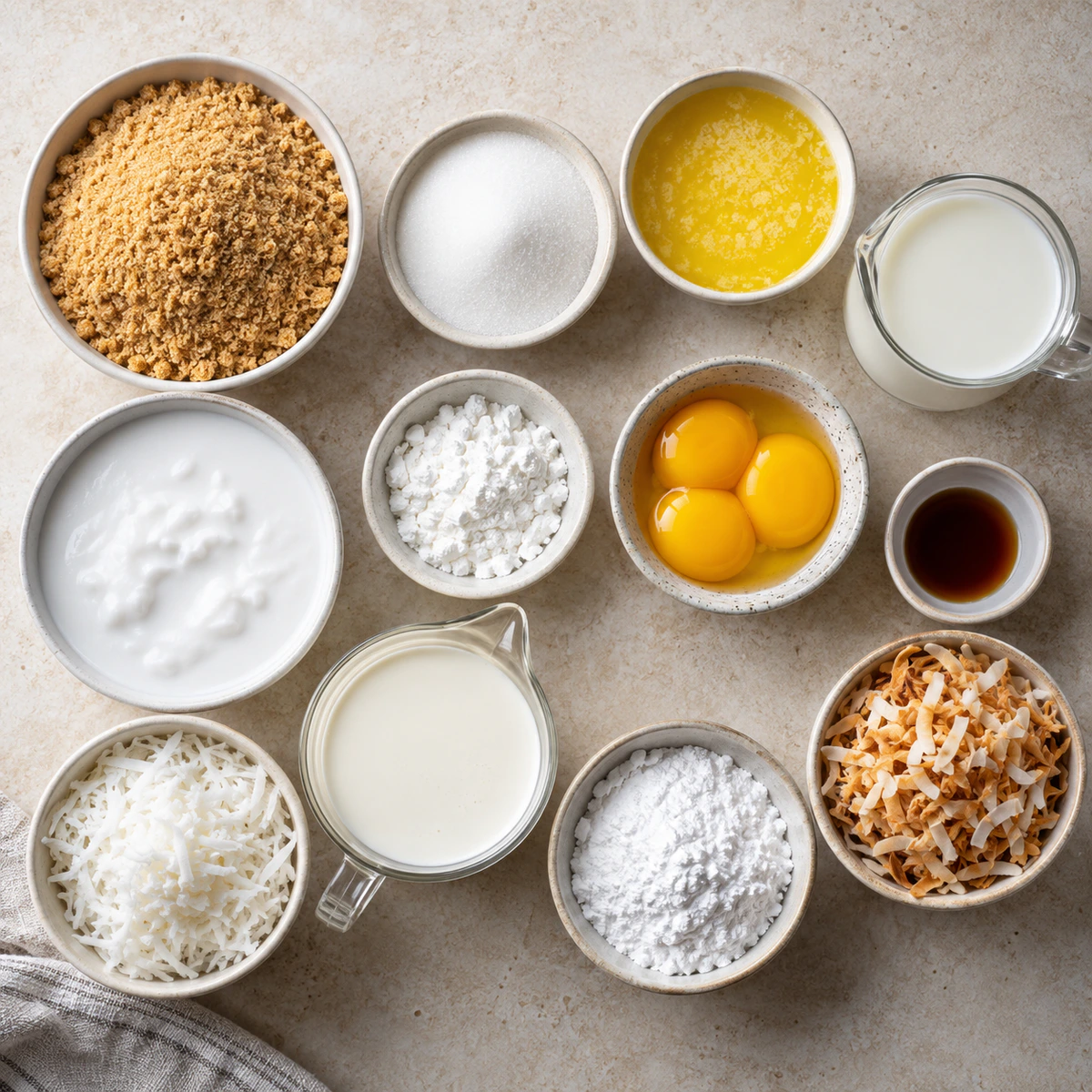 Exact measured ingredients for Mini Coconut Cream Pies