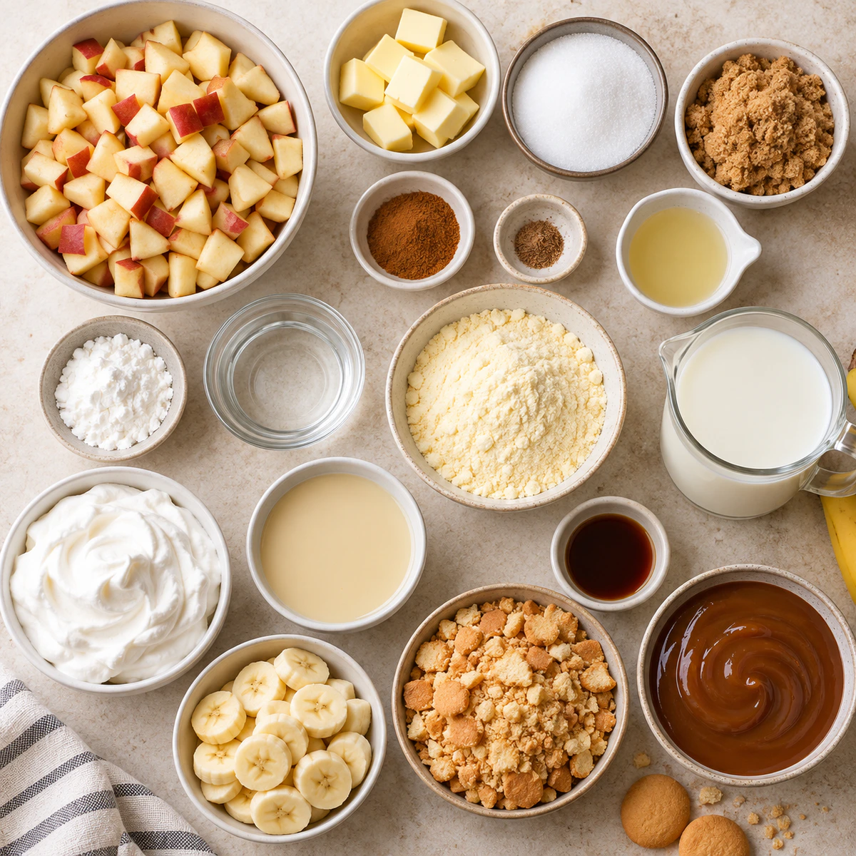 Exact measured ingredients for Apple Pie Banana Pudding