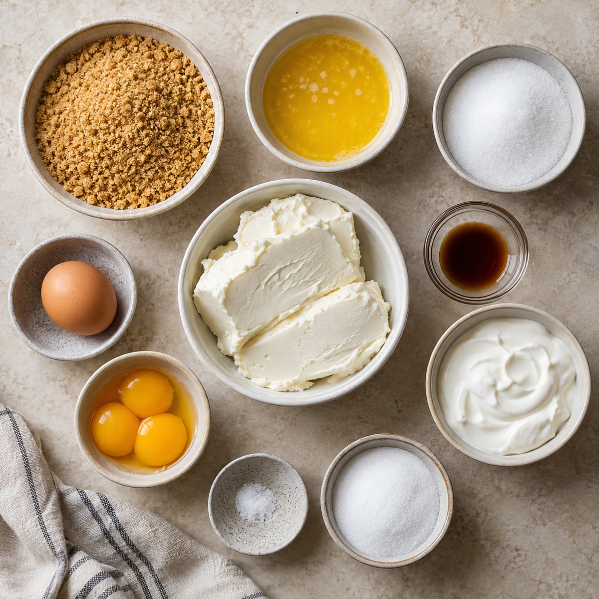 Exact measured ingredients for Crème Brûlée Cheesecake Cupcakes