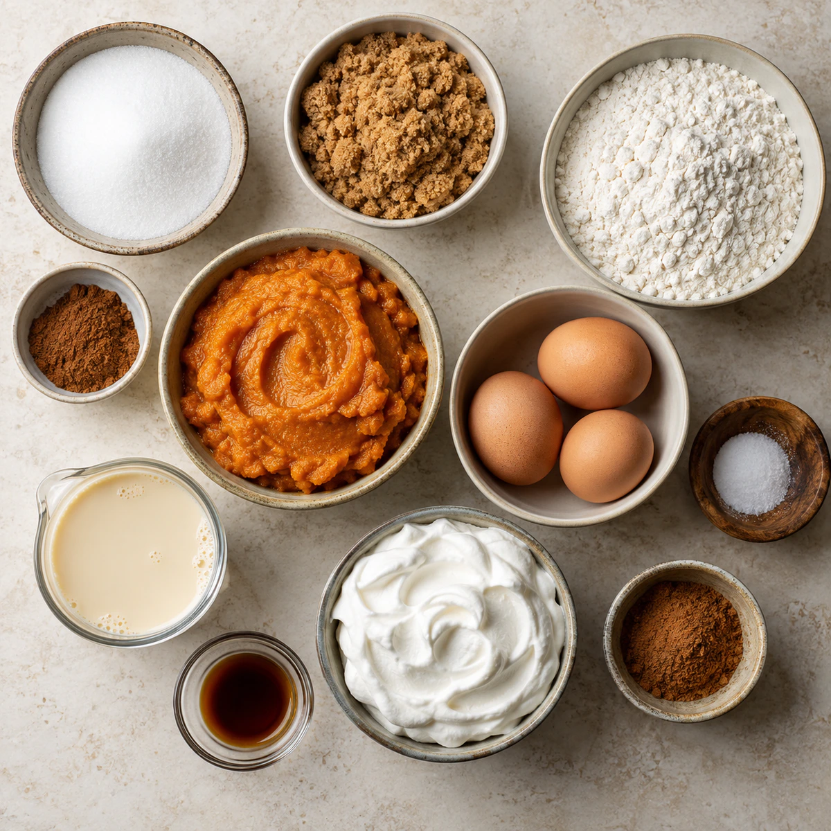 Exact measured ingredients for Easy Pumpkin Pie Cups