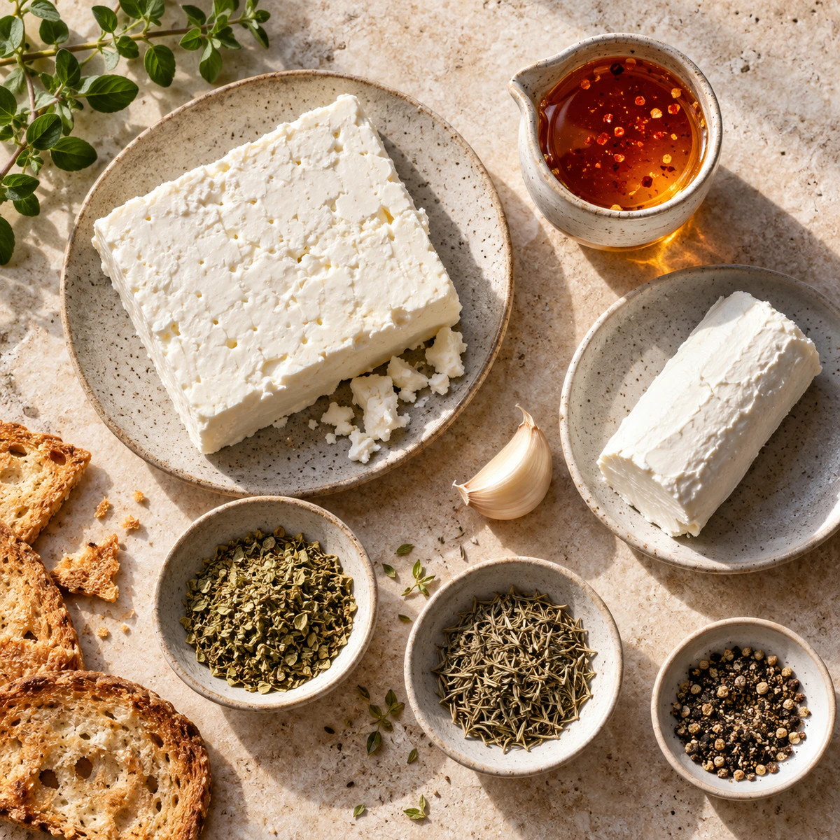 Exact measured ingredients for Creamy Spicy Feta Dip