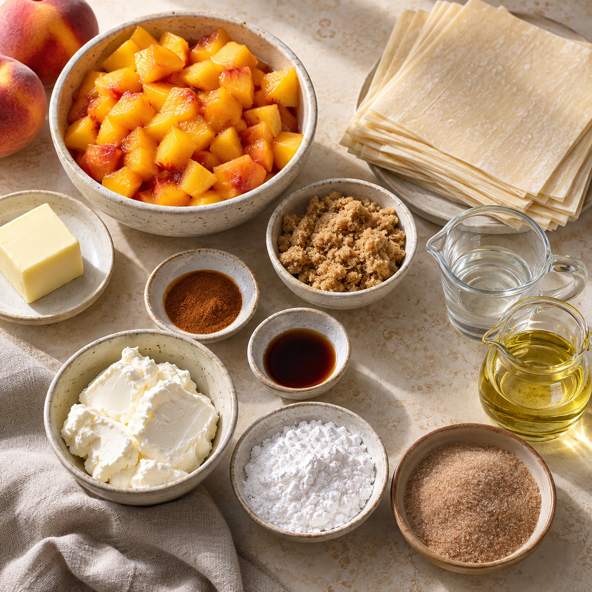 Exact measured ingredients for Sweet Stuffed Egg Rolls