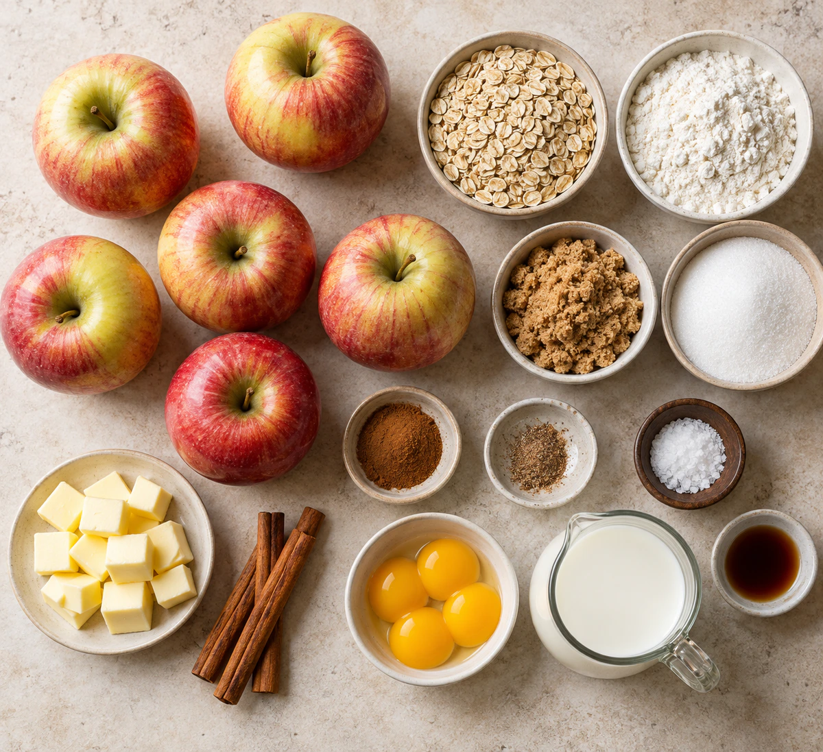 Exact measured ingredients for Sweet Stuffed Apple Treat