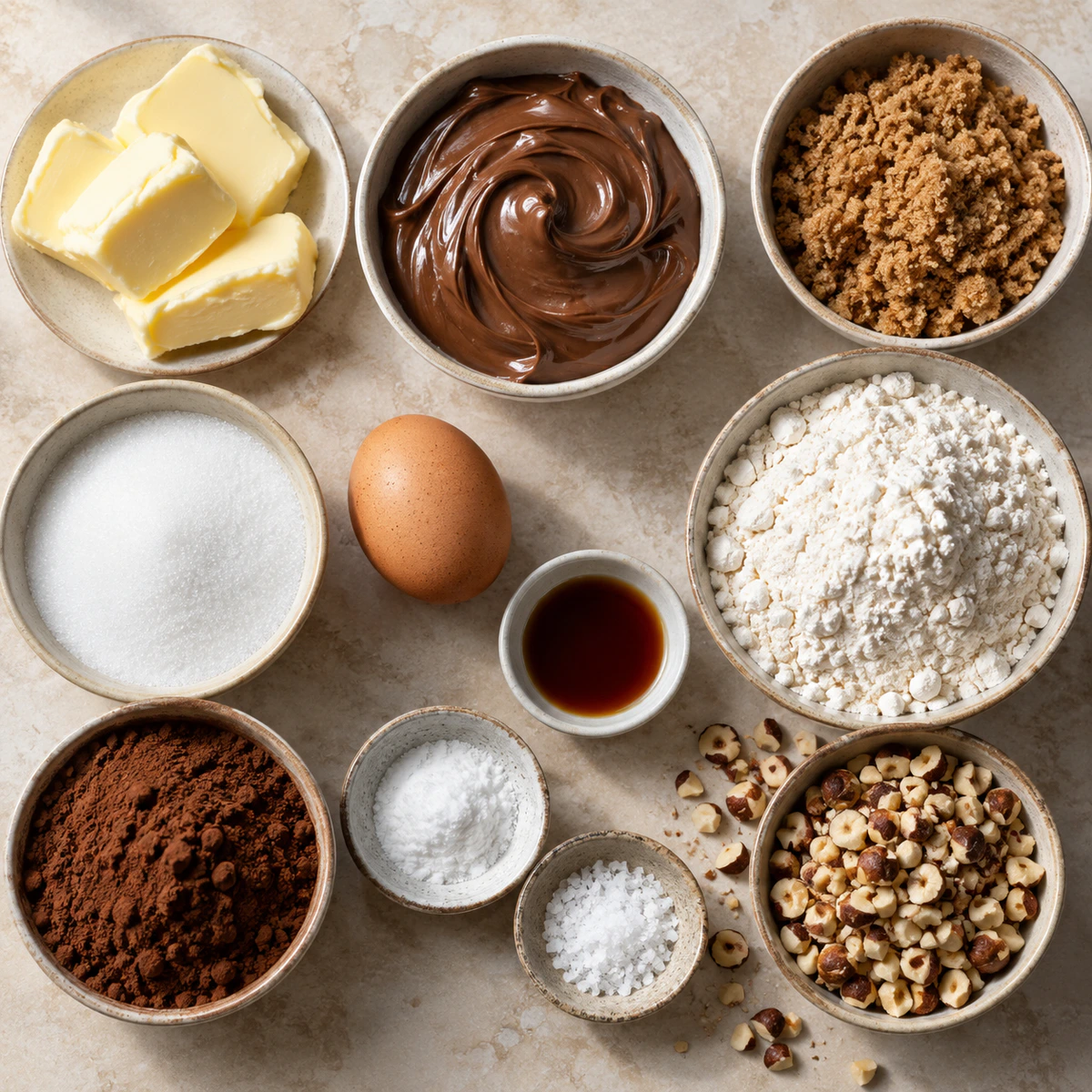 Exact measured ingredients for Chocolate Nutella Cookie Magic