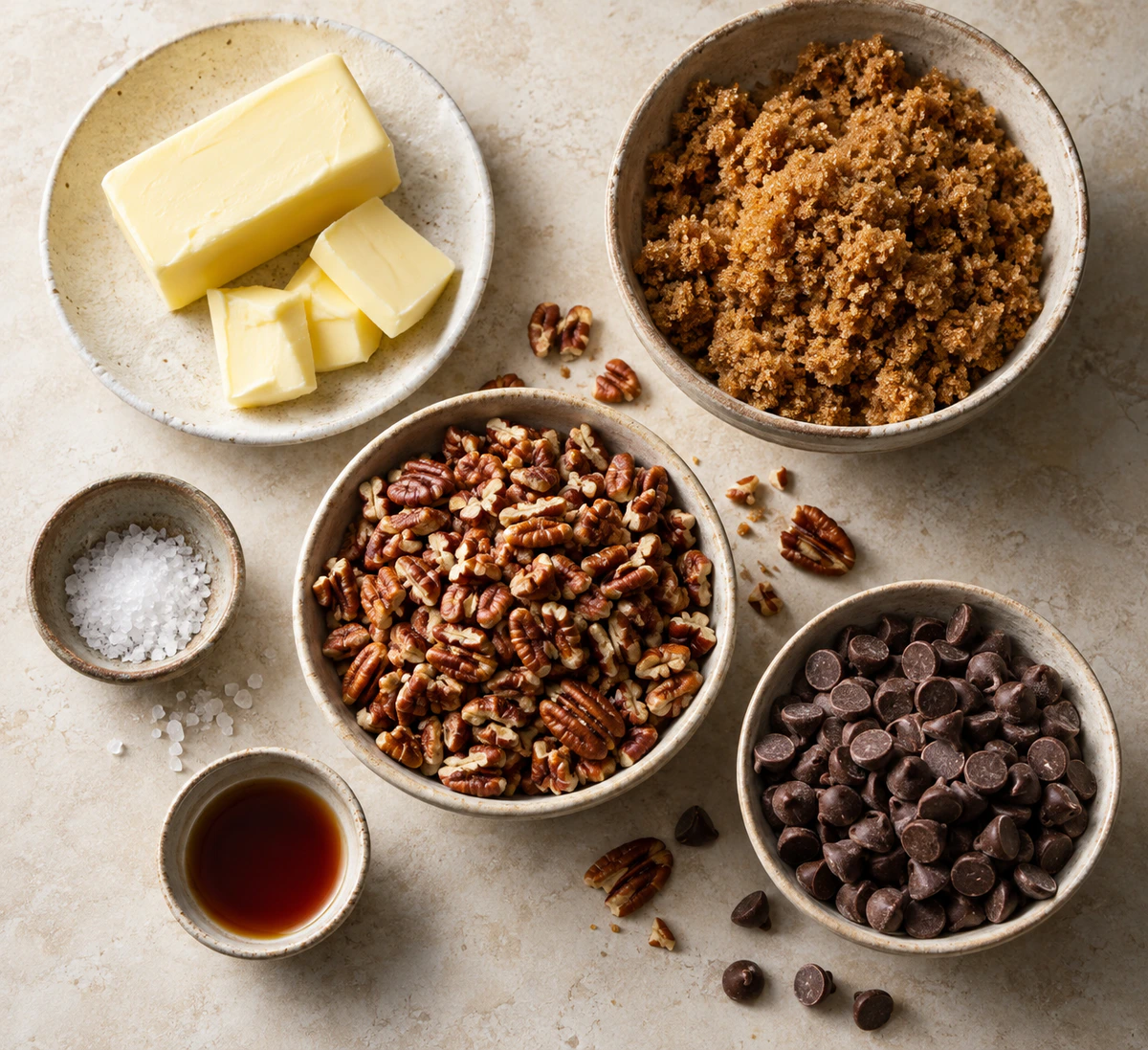 Exact measured ingredients for Pecan Pie Bark