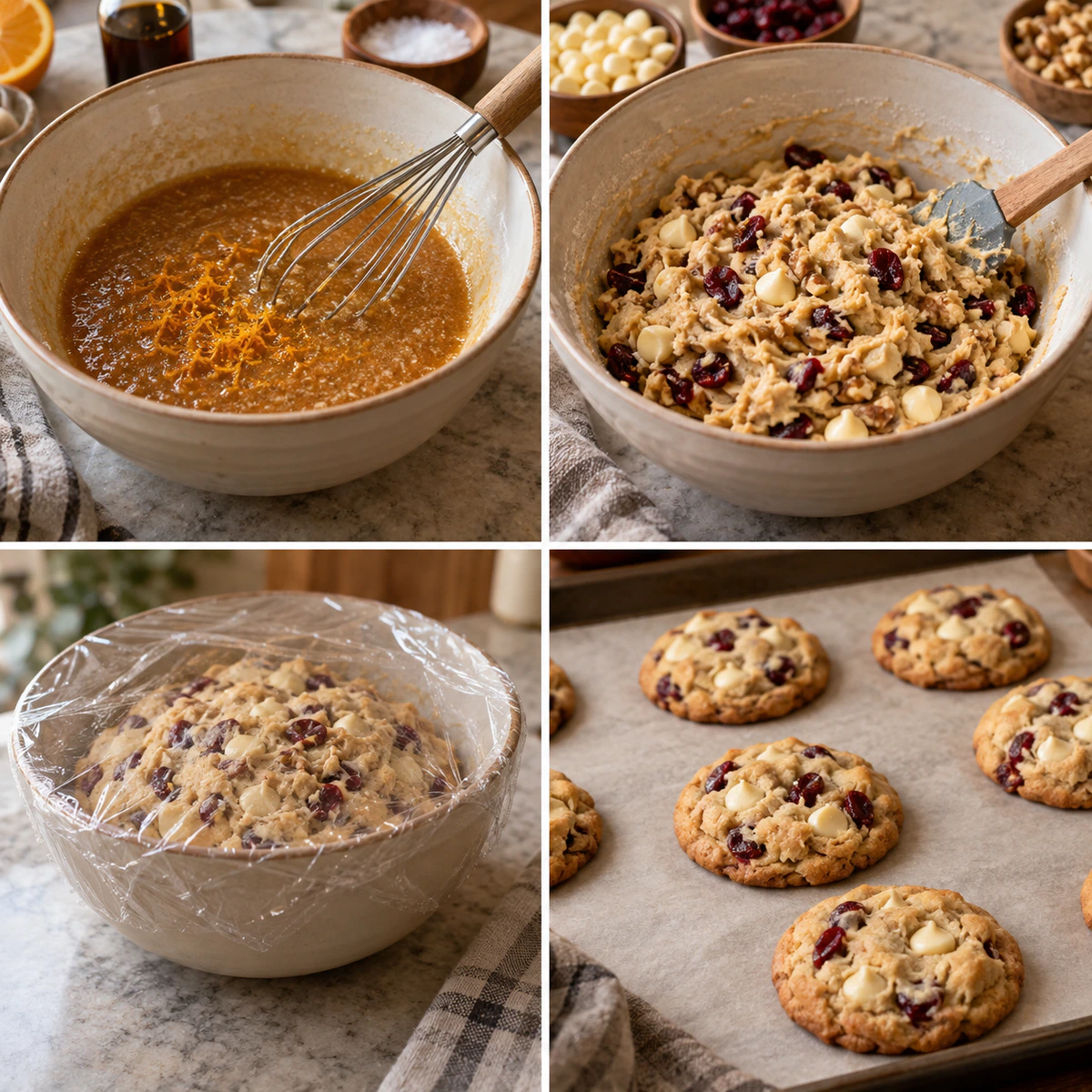 Four chronological preparation stages for Holiday Cookie Perfection