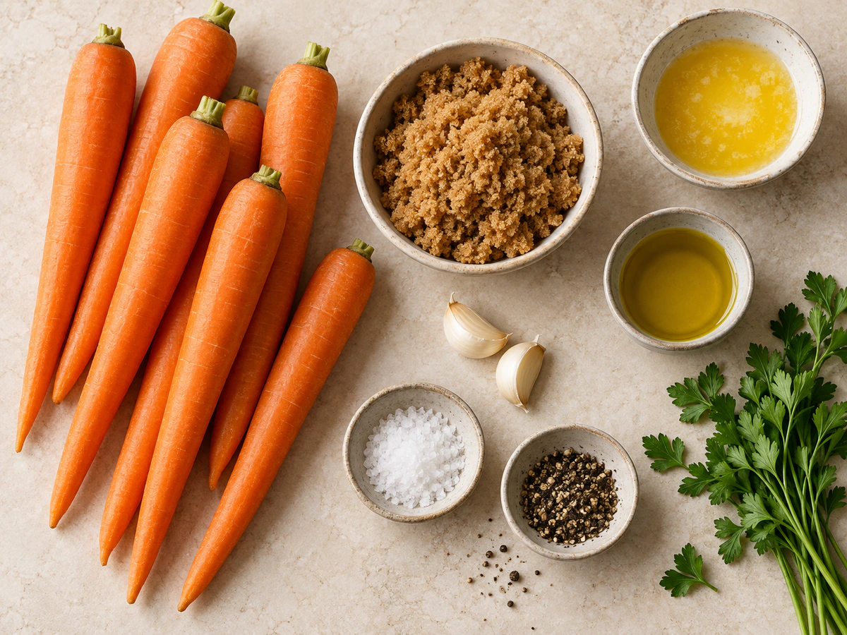 Exact measured ingredients for Brown Sugar Glazed Carrots